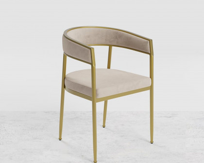 HMR Modern Dining Chair with Upholstered Curved Back