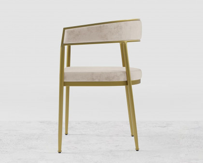 HMR Modern Dining Chair with Upholstered Curved Back