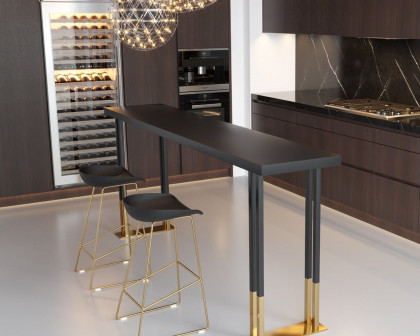 HMR Hover Modern 63" Rectangle Bar Table - Gold