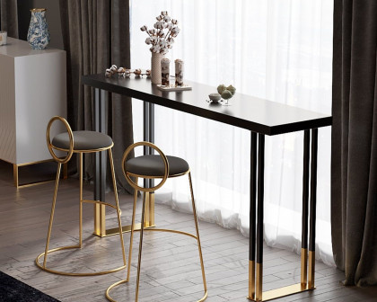 HMR Hover Modern 63" Rectangle Bar Table - Gold