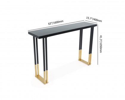 HMR Hover Modern 63" Rectangle Bar Table - Gold