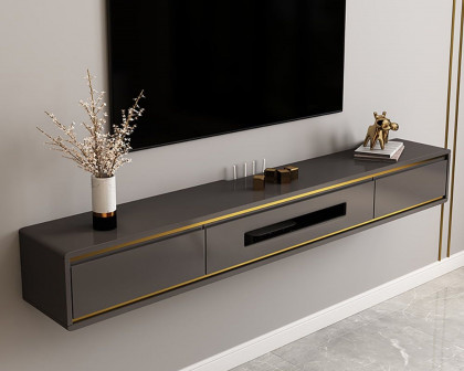 HMR Smooth TV Stand Postmodern Minimalist Floating Media Console with Storage