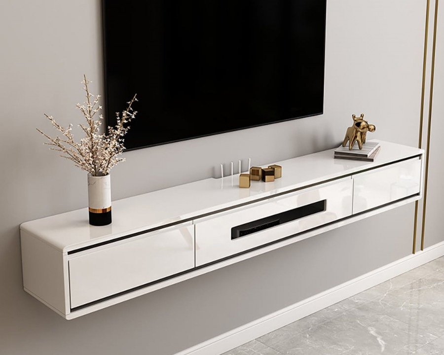 HMR Smooth TV Stand Postmodern Minimalist Floating Media Console with Storage