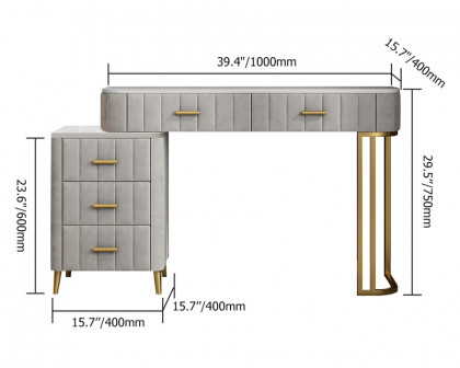 HMR Modern Expandable Makeup Vanity Dressing Table