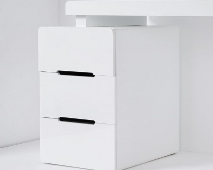 HMR Mular 3-Drawer Writing Desk with 3 Drawers Office Furniture - White, 63"L x 19.7"W x 27.6"H