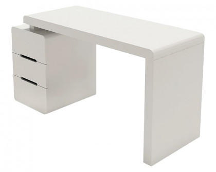 HMR Mular 3-Drawer Writing Desk with 3 Drawers Office Furniture - White, 63"L x 19.7"W x 27.6"H