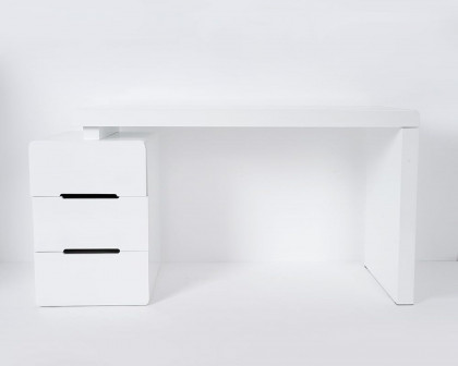 HMR Mular 3-Drawer Writing Desk with 3 Drawers Office Furniture - White, 47.2"L x 19.7"W x 27.6"H