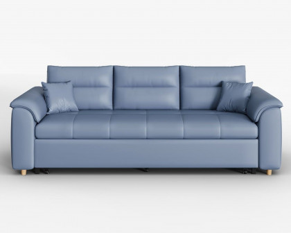 HMR Queen 2-Seater Sleeper Sofa - Blue, Leath-aire