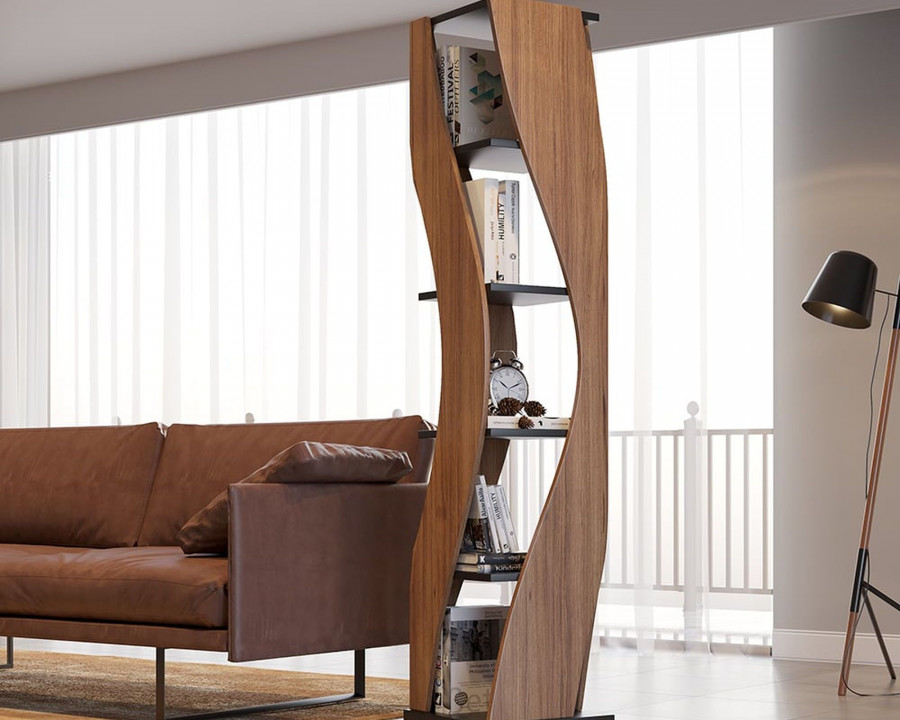 HMR Loft Geometric Narrow Bookshelf