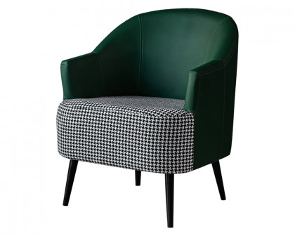 HMR Modern Houndstooth Accent Chair with Linen Upholstery - Green