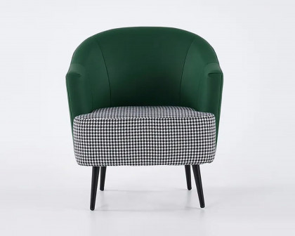 HMR Modern Houndstooth Accent Chair with Linen Upholstery - Green