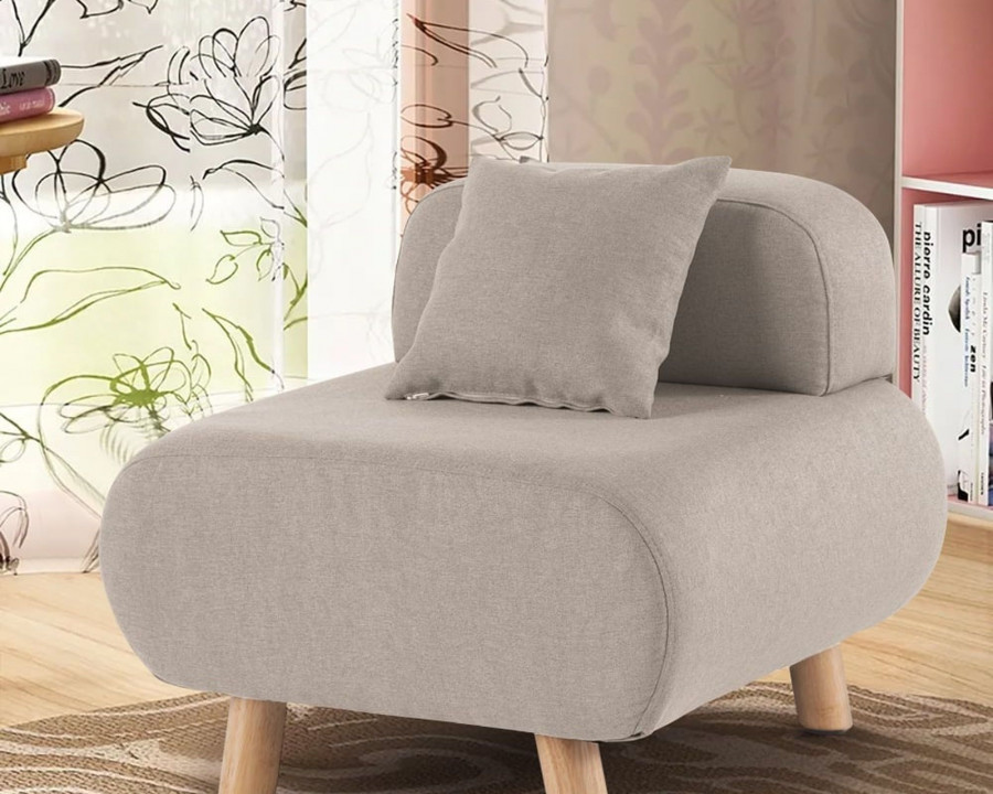 HMR Modern Accent Chair with Cotton & Linen Upholstered and Pillow