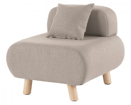 HMR Modern Accent Chair with Cotton & Linen Upholstered and Pillow