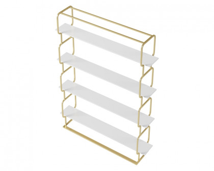 HMR Modern Freestanding 47" Etagere Bookcase - White/Gold