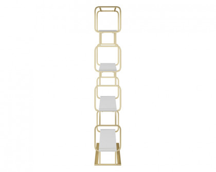 HMR Modern Freestanding 47" Etagere Bookcase - White/Gold