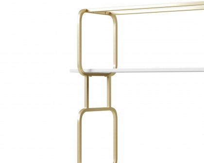 HMR Modern Freestanding 47" Etagere Bookcase - White/Gold