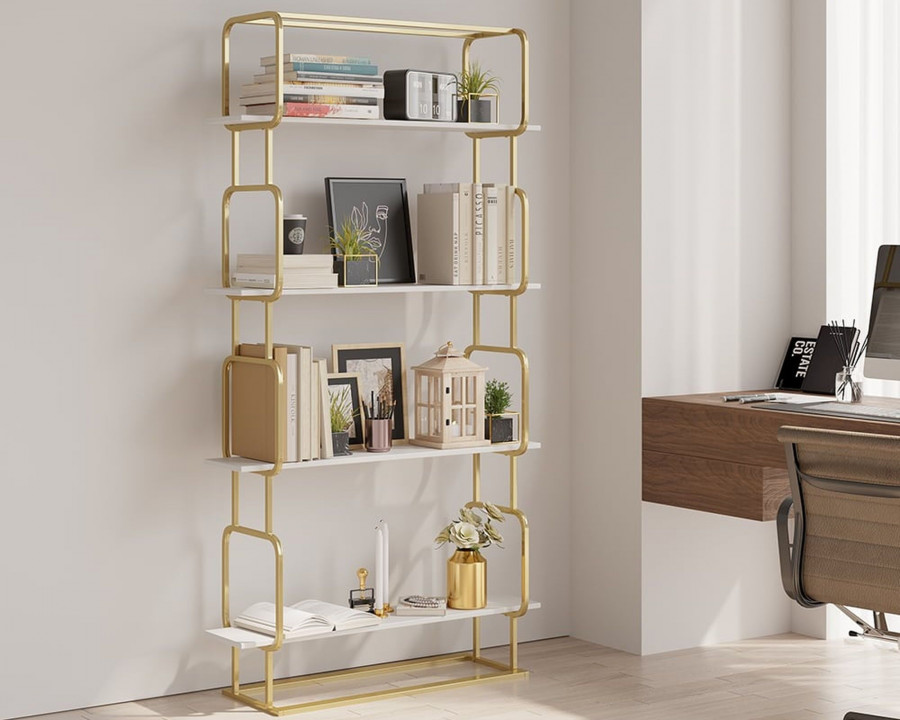 HMR Modern Freestanding 32" Etagere Bookshelf