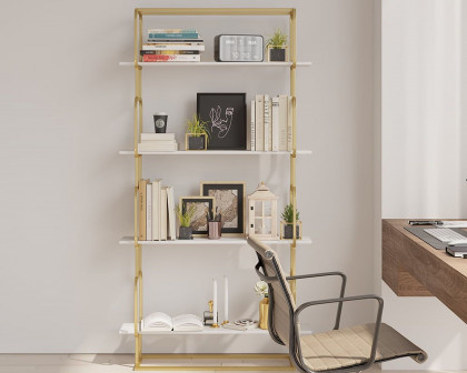 HMR Modern Freestanding 32" Etagere Bookshelf