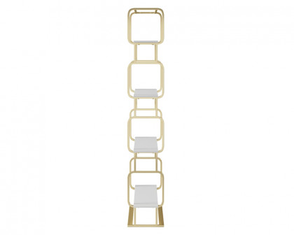 HMR Modern Freestanding 32" Etagere Bookshelf - White/Gold