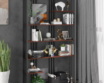 HMR Modern Etagere Bookshelf with 6-Shelf