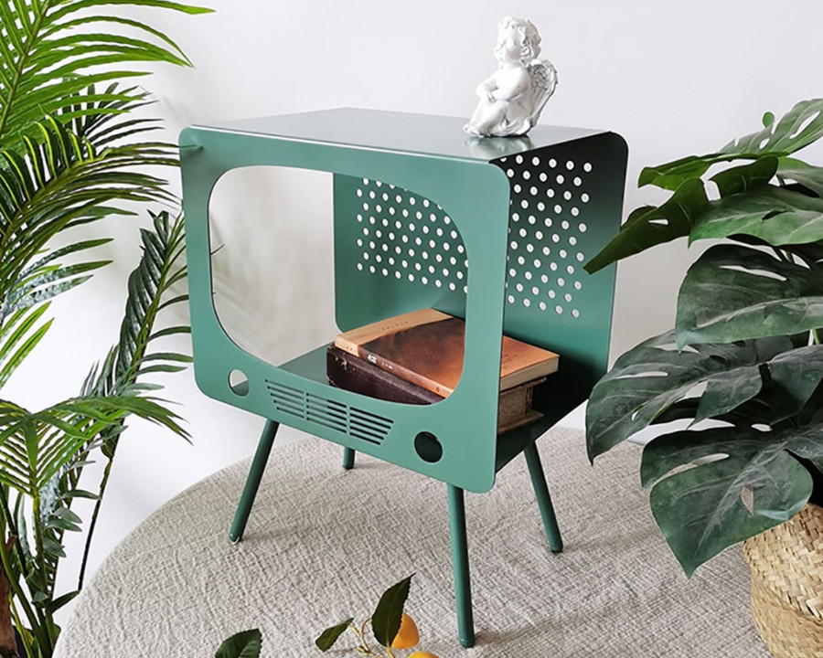 HMR Stert Series TV Sculpt Display Shelving End Table - Green