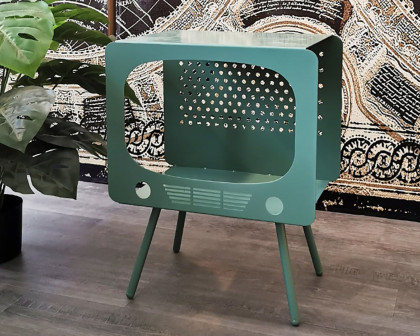 HMR Stert Series TV Sculpt Display Shelving End Table - Green