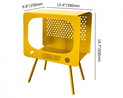 HMR Stert Series TV Sculpt Display Shelving End Table - Yellow