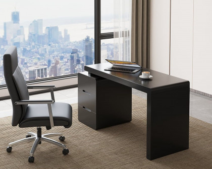 HMR Mular 3-Drawer Writing Desk with 3 Drawers Office Furniture - Black, 47.2"L x 19.7"W x 27.6"H