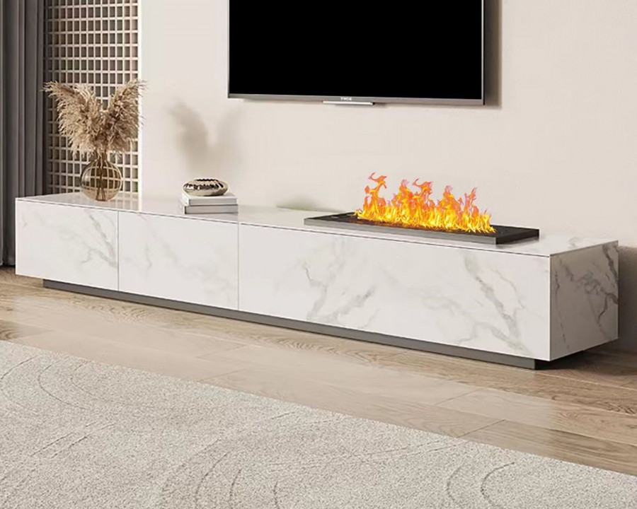 HMR Sintered Stone Electric Fireplace Humidifier TV Stand