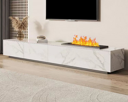 HMR Sintered Stone Electric Fireplace Humidifier TV Stand