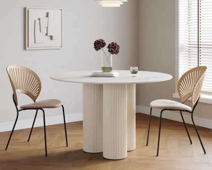 HMR Modern Round Sintered Stone Dining Table