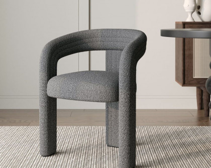 HMR Modern Sherpa Dining Chairs - Gray, 2-Pieces