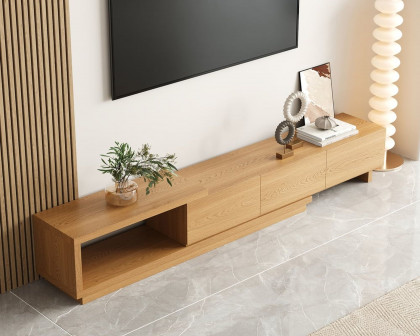 HMR Quoint Extendable TV Stand with 3 Drawers (71"-100") - Natural, MDF