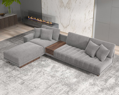 HMR 126" L-Shaped Modular Sectional with Chaise & Ottoman