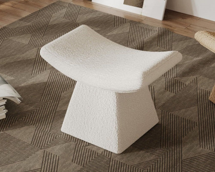 HMR Boucle Ottoman Unique Design Accent Chair