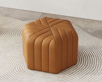 HMR Wide Hexagonal Pouf Ottoman