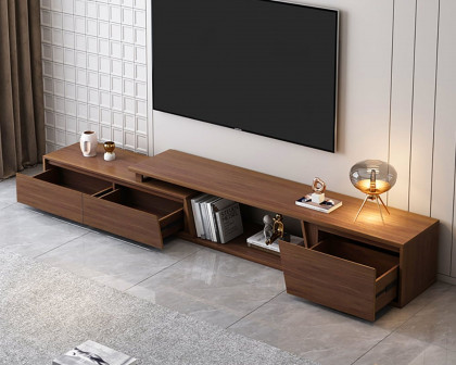 HMR Fero Extendable TV Stand with 3 Drawers (71"-120") - Walnut