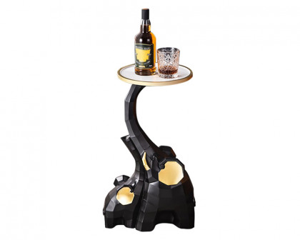 HMR End Table with Tray Top - Black/Gold