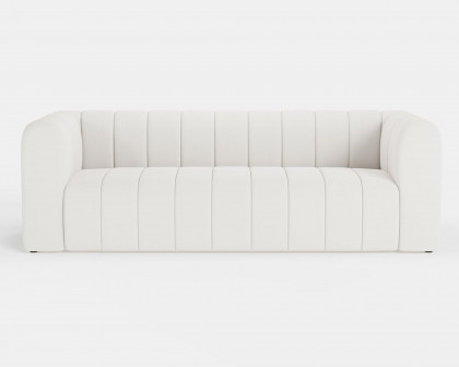 HMR Modern 3-Seater Sofa with Corduroy Upholstered - Off-White