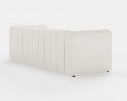 HMR Modern 3-Seater Sofa with Corduroy Upholstered - Off-White