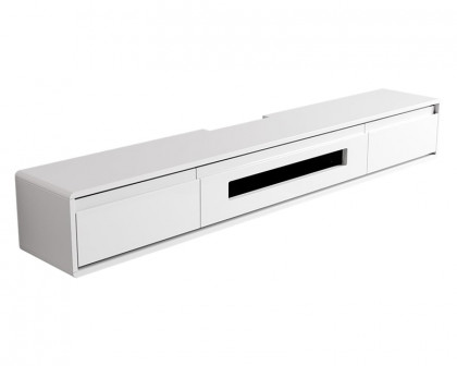 HMR Smooth TV Stand Postmodern Minimalist Floating Media Console with Storage - White, 59"W x 9.4"D x 8.3"H