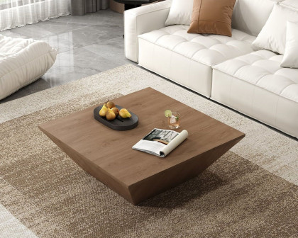 HMR Modern 24" Coffee Table with Storage and 1-Drawer - Walnut