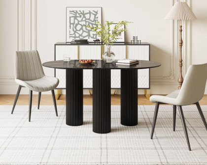 HMR Modern Round Sintered Stone Dining Table