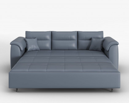 HMR Queen 2-Seater Sleeper Sofa - Deep Gray, Leath-aire