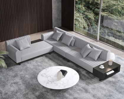 HMR 157" Modern Corner L-Shaped Sectional Sofa with Side Open Storage