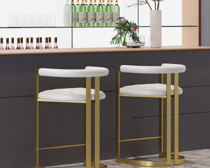 HMR Modern Leath-Aire Counter Stools with Upholstery