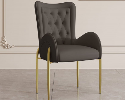 HMR Oakic Series Modern Dining Chairs with PU Leather Upholstery