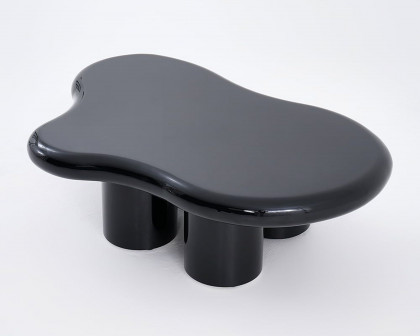 HMR 39" Irregular Cloud-Shaped Abstract Coffee Table - Black