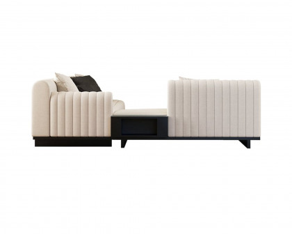 HMR 157" Modern Corner L-Shaped Sectional Sofa with Side Open Storage - Off-White, Linen