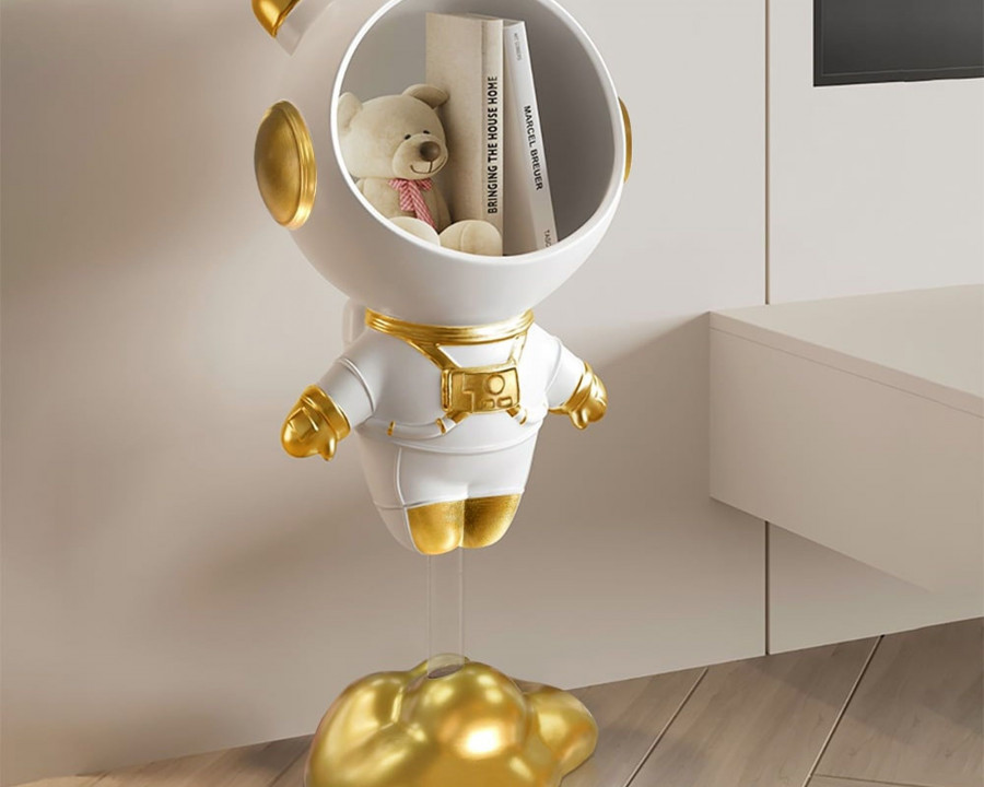 HMR Astronaut Resin Figurine Floating Side Table with Storage